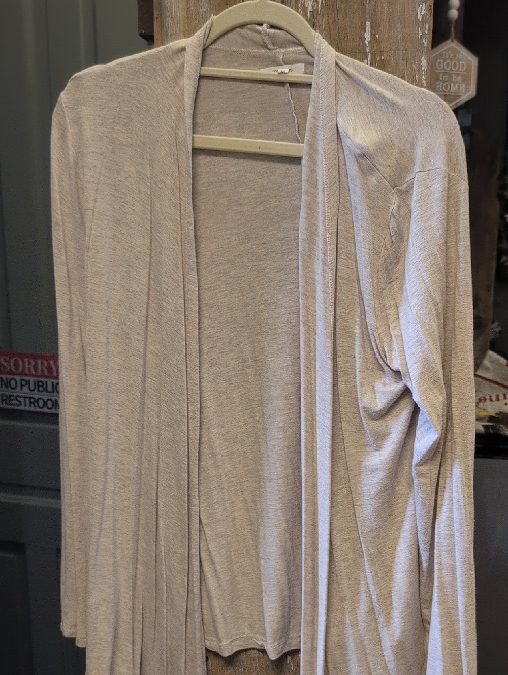 Maurices Light Taupe Open-Front Women's Cardigan